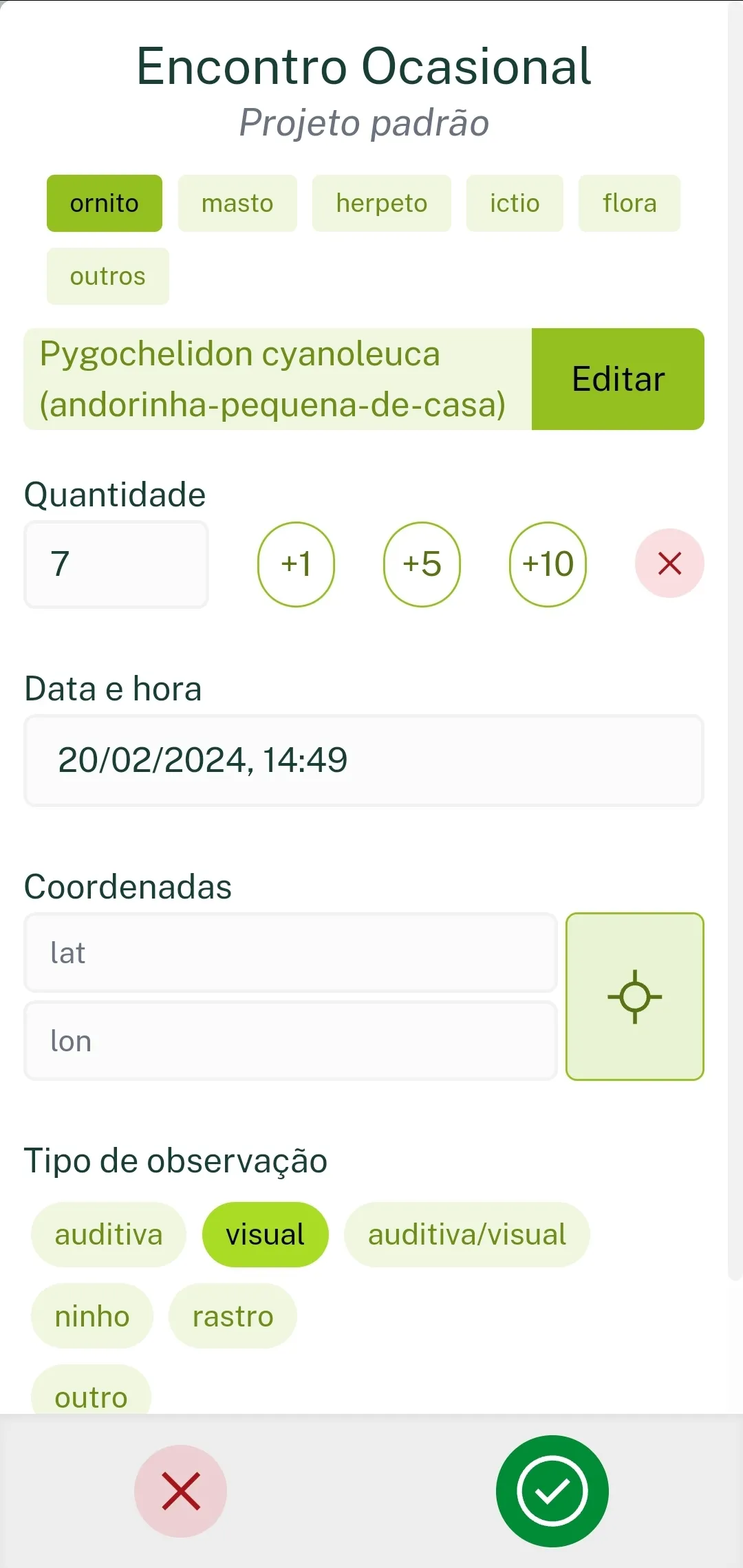 captura de tela do app