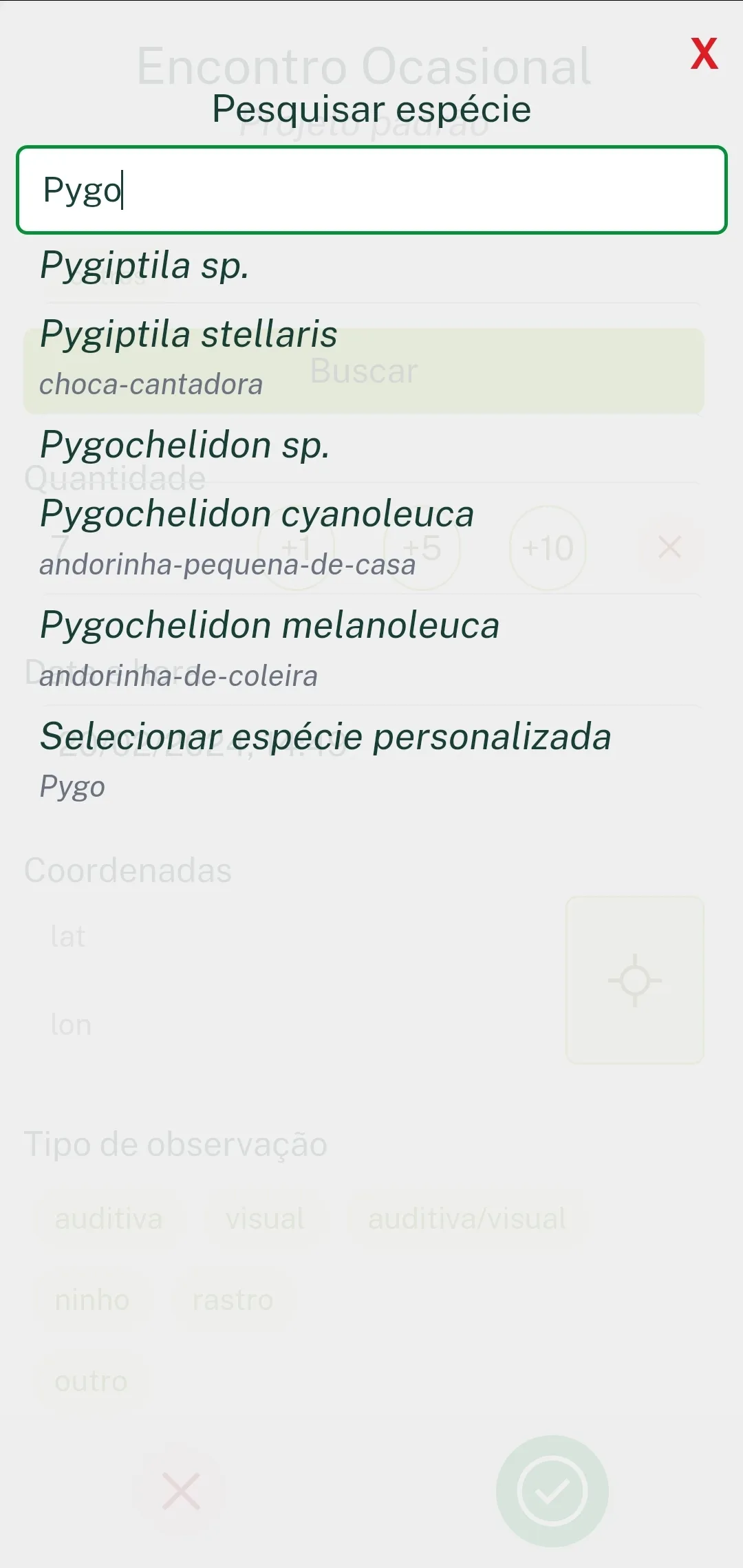 captura de tela do app