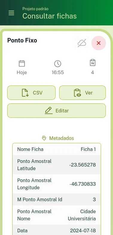 captura de tela do app