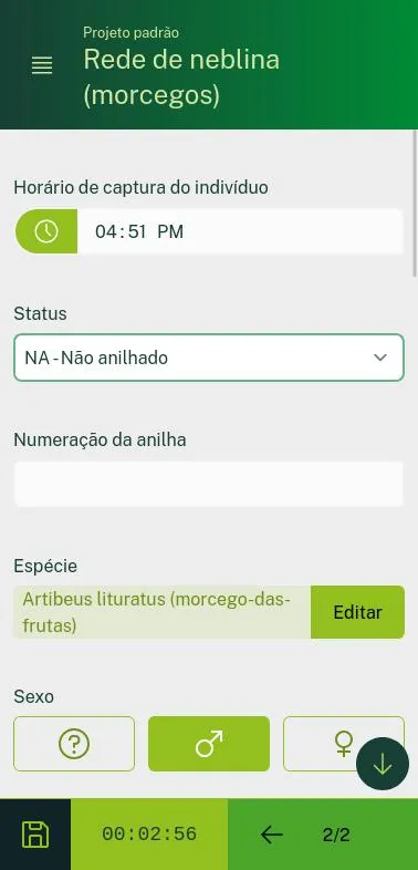 captura de tela do app